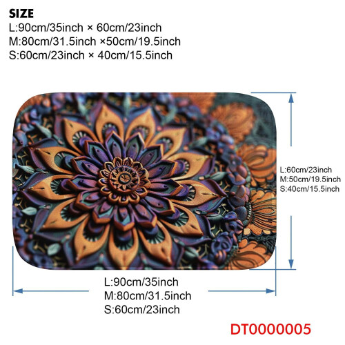 Χαλί μπάνιου με αφρό μνήμης 3D Flower5, αντιολισθητικό: Απορροφητικό, στεγνώνει 2