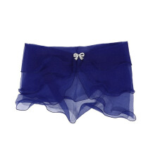 Bridal tulle shawl royal blue sheer one-shoulder cape