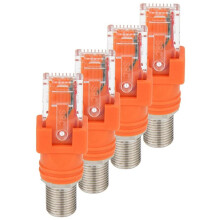 Koaxial zu Ethernet Adapter, 16 Packungen Koax RF F Buchse zu RJ45 Stecker Konverter für Tester