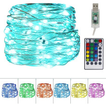 USB Fairy String Lights, 16ft 50 LED Waterproof, 16 Colors & 4 Modes, Remote Control – Compatible with USB Power