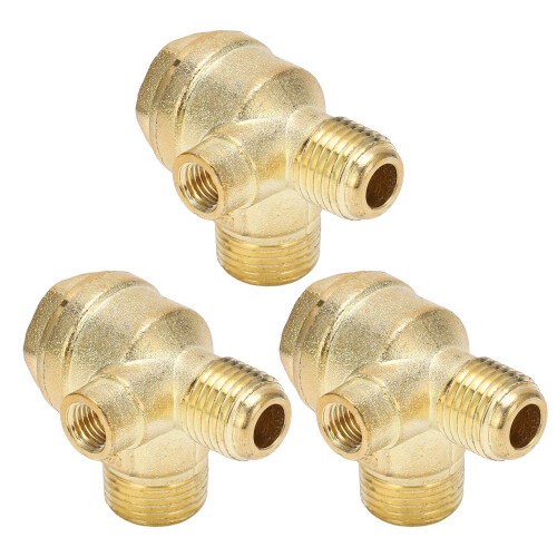 3 Stück Messing-3-Wege-Checkventile Luftkompressoranschlüsse, 8mm/14mm/16mm 2