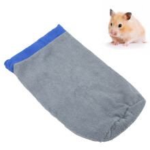 Absorbent Hamster Bath Towel Bag for Small Pets 24x36cm Gray