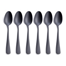Matzwarte dinerlepel, roestvrij staal met satijnen afwerking, 19,8 cm (7,8 inch) bestekset