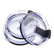 Lot de 3 couvercles de voyage anti-fuites pour tasses et mugs, transparents. Maintiennent les boissons chaudes et froides. Compatibles avec les mugs