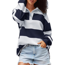 Oberteile für Damen, langärmelig, übergroßes-Marineblau L