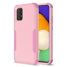 Heavy Duty 3-Layer Shockproof Bumper Case for Samsung Galaxy A52 4G/5G 6.5", Dropproof Rubber Armor, Pink