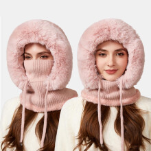 Upgraded 3-in-1 Knit Hat with Scarf & Face Mask, Fleece-Lined Winter Balaclava for Women – Windproof, Warm, Ideal for Snow Sports, Gifts & Parties