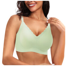Womens Seamless Bras No Underwire Scalloped Push Up Bras Soft Wireless Comfort Bralettes Full Coverage Everyday Bra