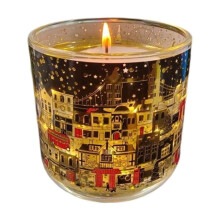 Christmas Scented Candle with Light Sensor, Decorative Glass Jar – Festive Aromatherapy Gift for Home, Relaxation & Holidays