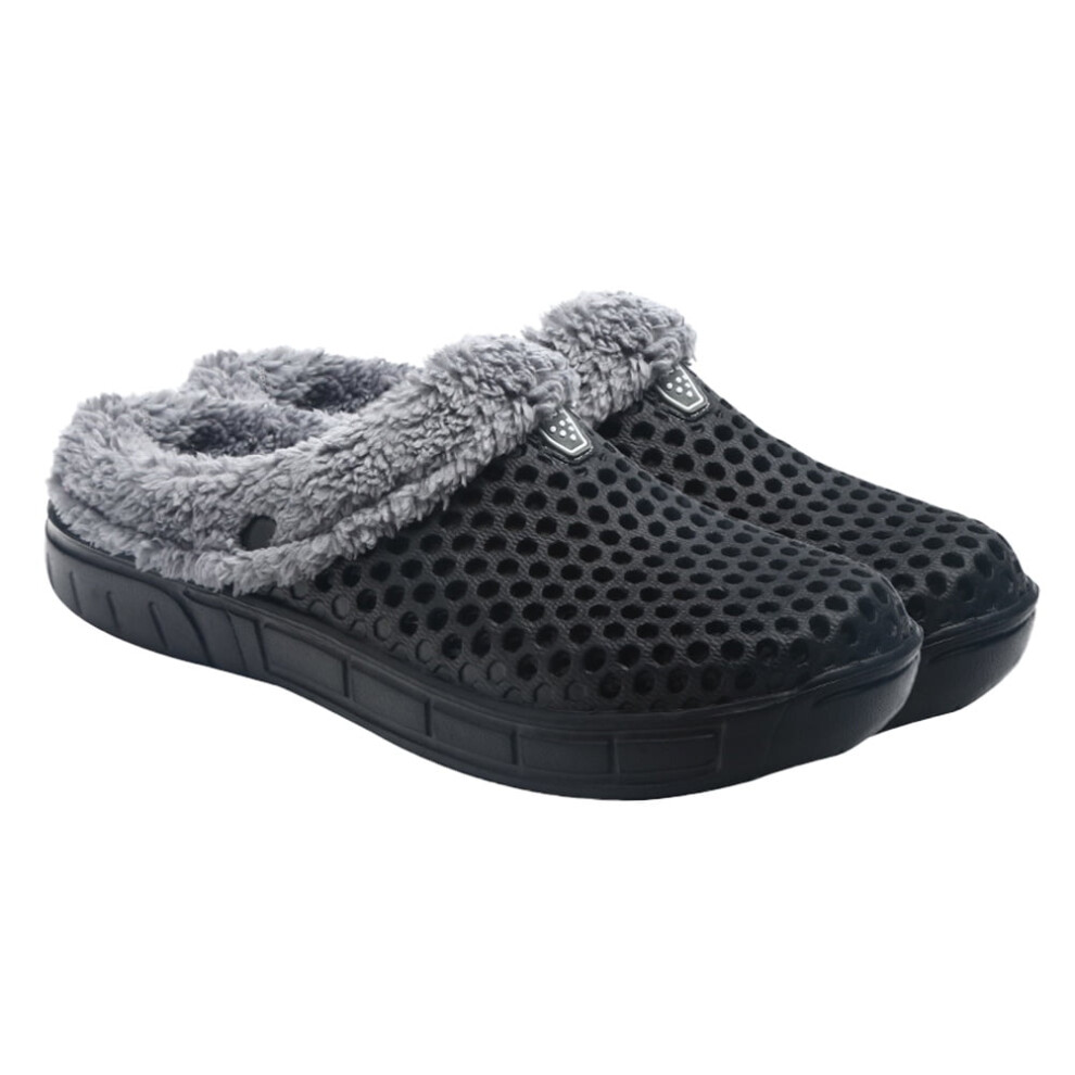 1 Pair Winter Slippers Classic Lined Clog EVA Plush Warm Fuzzy for Men Women Indoor Use