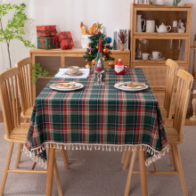 Christmas Tablecloth, 39x55-inch Fitted Tablecloth for Indoor Holiday Decor