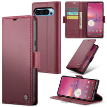 CaseMe leren portemonneehoesje voor Google Pixel 9 Pro XL – RFID-blokkering, magnetische sluiting, standaard, compatibel met Google Pixel 9 Pro XL