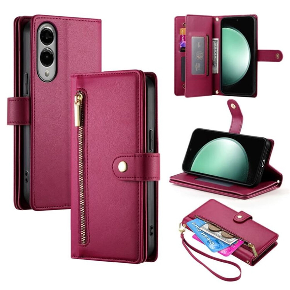Leather Wallet Case For Samsung Galaxy S25 Edge 5G 6.7 Red 913211543870