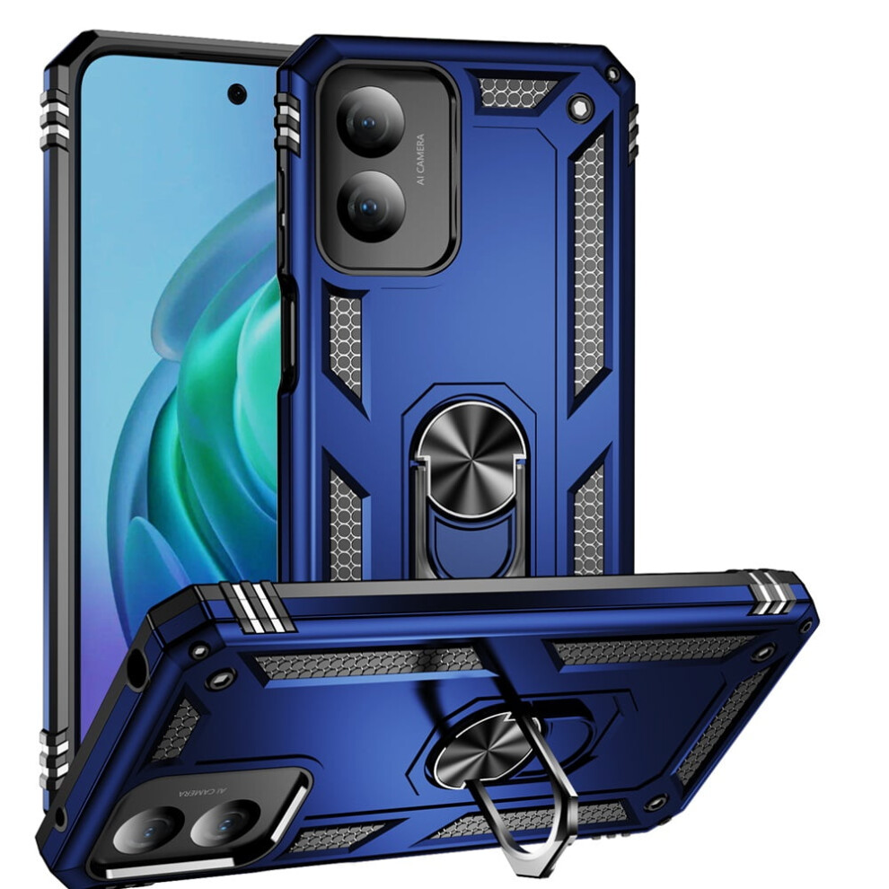 Motorola Moto G Play 4G 2024 6.5" Case Â Impact Resistant, Magnetic Ring, Kickstand, Drop Protection, Blue 9340959343850
