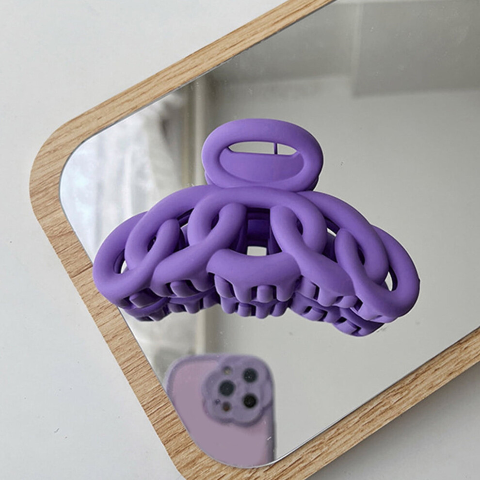Outdoor and Garden Korean Style Solid Color Hair Claw Women Hollow Out Frosted Hair Clip Vintage Hairpin Crab Hair Clip Hair Accessories