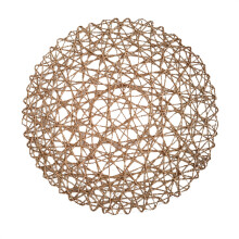 Set of 3 Round Woven Paper Cord Placemats, Metallic Braided Table Mats for Dining, Parties, Weddings, And Home Decor