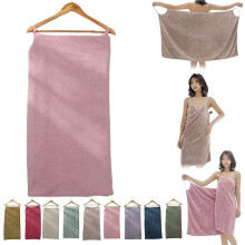 Bath Towel and Wash Cloths Set: 1xCoral Fleece Women'S Halter Bath Towel, Flock, Highly Absorbent & Fade Resistant