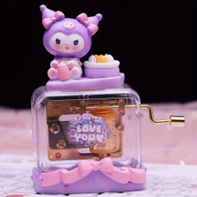 Cute Cinnamon Dog Pudding Dog Adorable Pet Concert Hand-cranked Wind-up Music Box Desktop Decoration Gift Ornament Boutique Store