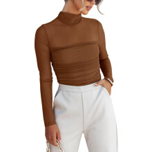 Langarmshirts für Damen mit-Schokolade XXL