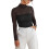 Bodysuit mit Rollkragen, Netzstoff, langärmlig,-Schwarz M 1