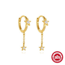 s 925 sterling silver twisted star hoop earrings and diamond-studded flower drop earrings are simple and stylish, perfect for everyday wear.