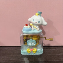 Cute Cinnamon Dog Pudding Dog Adorable Pet Concert Hand-cranked Wind-up Music Box Desktop Decoration Gift Ornament Boutique Store