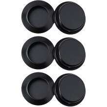 Poignée de porte encastrée affleurante en acier inoxydable noir (6 pièces) pour portes escamotables, portes coulissantes, placards et armoires