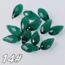 12x6mm16x8mm20x10mm25x12mm Cuentas sueltas de cristal facetado en forma de lágrima para colgantes-14# Verde pavo real-20x10mm (10 piezas)