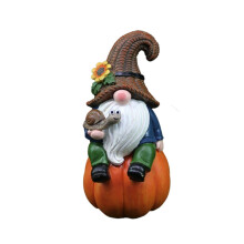 Nains de jardin citrouille de Thanksgiving, statues en résine, figurines de nains d'automne, décoration de jardin, pelouse, ornements paysagers