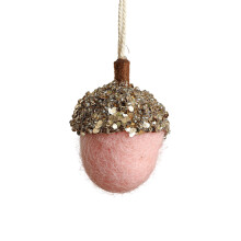 Nouveaux ornements de Noël en feutrine : petites pommes de pin à suspendre, décorations pour sapin, ambiance de Noël.