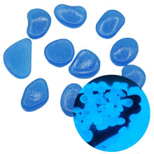 Galets de jardin phosphorescents (300 pièces), bleu saphir, pour jardin, allées, aquarium – Compatibles avec la décoration extérieure et le