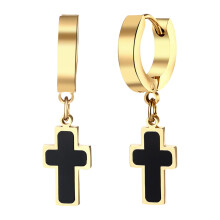Hoop Hinged Dangle Cross Earrings Unisex Punk Earrings Hoop Earring and Stud Earring for Men and Women