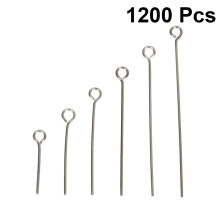 Topbathy1200pcs Chaîne à perles, aiguille à neuf trous, épingle à œil en acier inoxydable argentée pour la création de bijoux pour adultes
