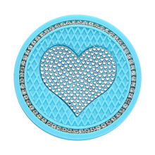 Sottobicchieri in silicone universali per auto, portabicchieri con strass, accessori per interni auto - 7 cm, in silicone antiscivolo, universale per