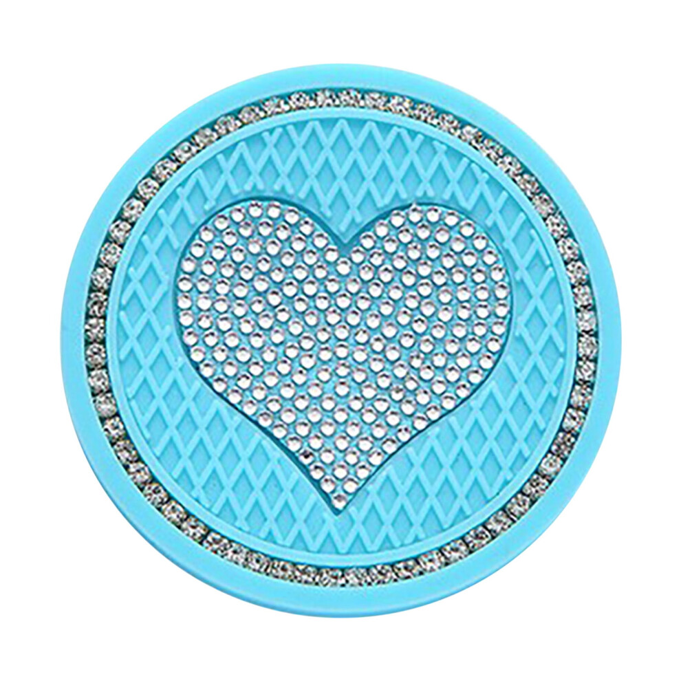 Silicone Drink Coasters Universal Vehicle Bling Cup Holder Insert Car Interior Accessories-2.76 Inch Silicone Slip Crystal Rhinestone Car Universal 9450273967868