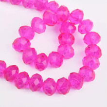 mm 4 mm 6 mm 8 mm 10 mm 12 mm Rondelle Facettierte Kristallglas Lose Abstandshalterperlen Los-121) Rosé-beschichtet - 6 x 4 mm (50 Stück)