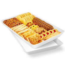Bandejas de plástico reutilizables de 4 piezas para servir aperitivos, frutas, postres y para organizar la despensa – Compatibles con el uso en la
