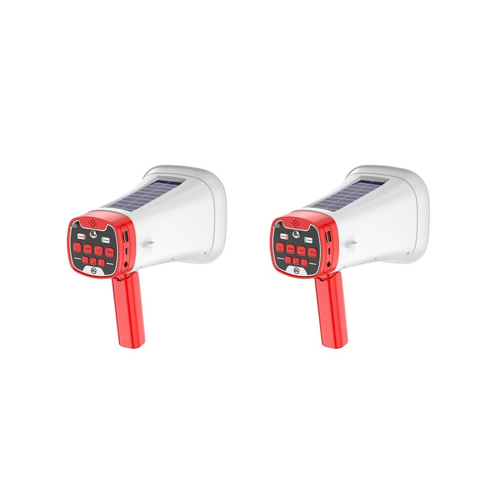 2X Solar Megaphone Speaker Portable Wireless Bt Pa Bullhorn Outdoor Recording Speaker Multifunctional,C 4713552206528