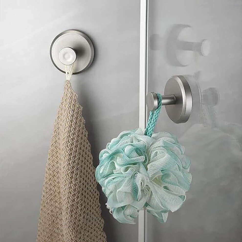 Suction Cup Hooks For Shower Stainless Steel, Robe Towel Hook, 304 Stainless Steel Round Coat Hook For Holding Towel, Robes, Coats, Clothes, Bags 9555307625278
