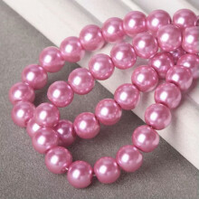 mm/6 mm/8 mm runde Perlen aus Glas, lose DIY-Abstandshalter, Großhandelspackung – Perlmuttrosa – 4 mm