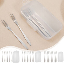 Juego de 12 tenedores de mesa de acero inoxidable aptos para uso alimentario (13,1 cm), con caja de almacenamiento – Ideales para el hogar, la