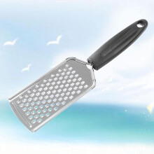 1 unidad de rallador de queso manual con manivela, de diseño elegante, para rallar y desmenuzar, en color plata y negro.