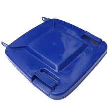 Couvercle de rechange bleu en plastique MLINS pour poubelles extérieures de grande capacité (100 L), compatible avec les poubelles existantes.