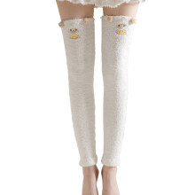Ankle Socks Clearance – Thermal Coral Fleece Stripe Socks for Women, Winter Casual/Funny/No-Show, White, One Size