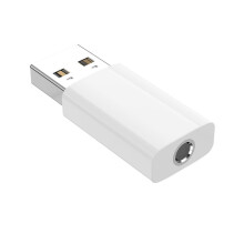 USB A - 3,5 mm sovitin kuulokkeiden ja kaiuttimien saumattomaan liittämiseen useisiin laitteisiin ja muuntimiin