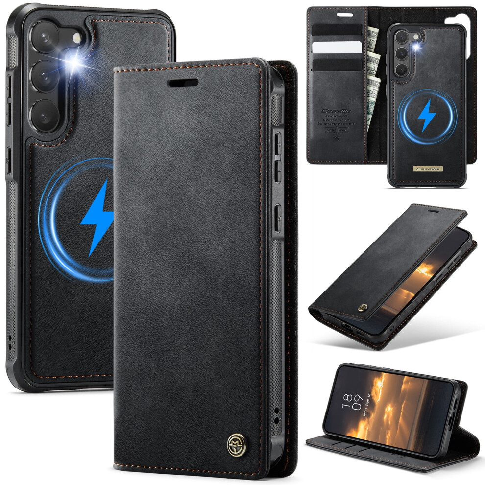 Caseme Wallet Case For Samsung Galaxy S23 (6.1"), Magsafe-Compatible, Rfid-Blocking, Flip Stand, Shockproof, Magnetic Detachable Pu Leather 9327961784260