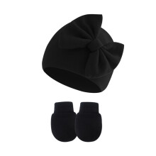 Ensemble bonnet et moufles en coton pour nouveau-né
