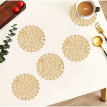 Dessous de table ronds en PVC motif toile d'araignée (5 pièces)