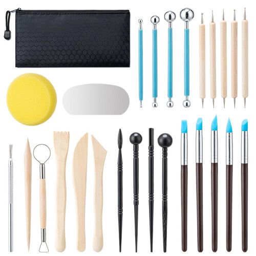 Clay Tools Kit for Polymer Air Dry Ceramic Clay 27-Piece