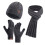 3-teiliges Set aus einfarbigem Chenille-Strick: Mütze, Schal, Handschuhe 1